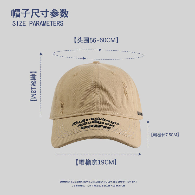 流行帽子|韓版復古軟頂棒球帽女個性小眾顯臉小深頂百搭鴨舌帽學生情侶帽子「C4092」24.07-3