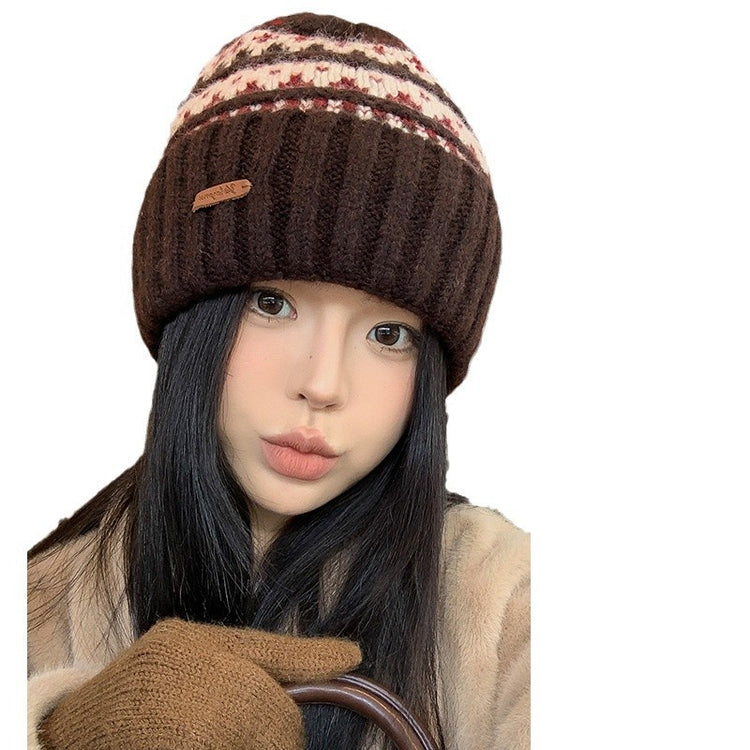 流行帽子|聖誕春節針織帽秋冬保暖防寒毛線帽學生情侶百搭護耳帽子騎車帽子「C4790」24.11-1