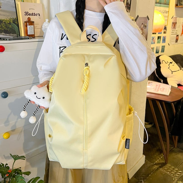 致青春|簡約雙肩包女大容量高顏值背包休閒旅行電腦包純色質感學生書包「2405-126」25.02-3