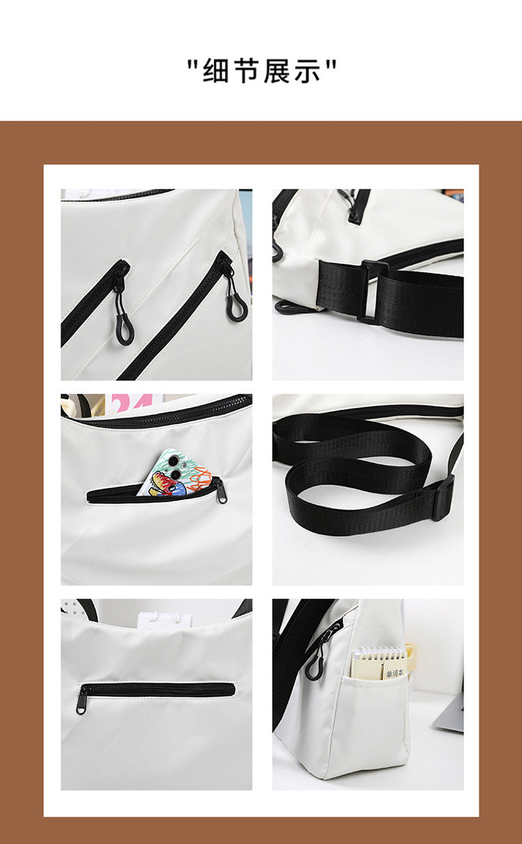 致青春|休閒托特包跨境大容量簡約純色斜背包輕便百搭質感多隔層單肩包「914-119」25.02-3