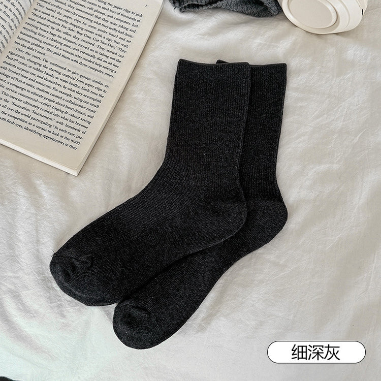 女襪|襪子女士雙針抗起球抑菌防臭中筒襪棉質吸濕排汗透氣堆堆襪「ZXF24013」25.02-1