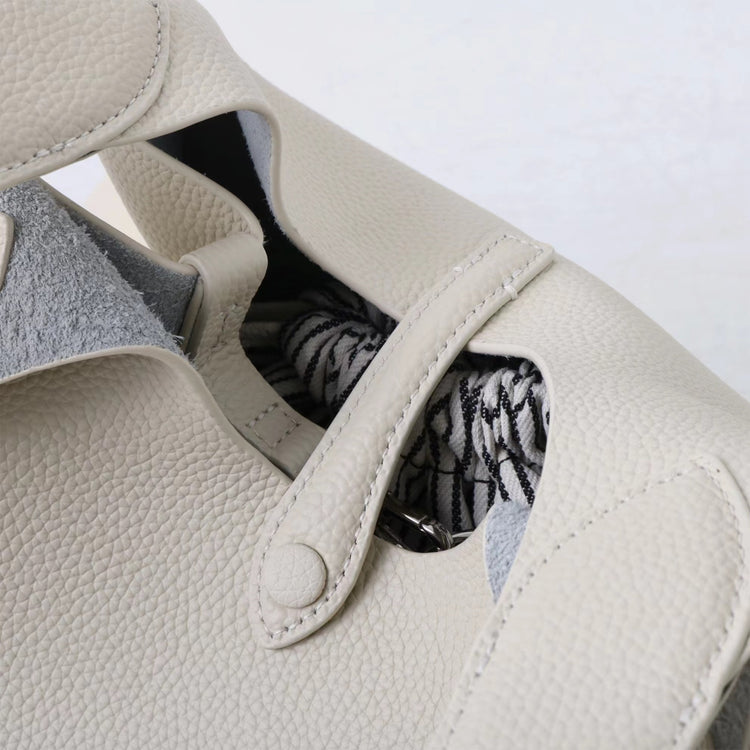 質感真皮|新款頭層牛皮水桶包菜籃手提女真皮高級感托特包荔枝紋包包「9017」25.03-2