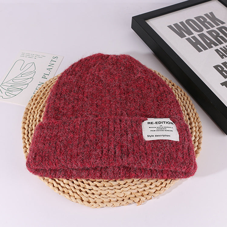 流行帽子|2024新款針織帽女慵懶風毛線堆堆帽大頭圍顯臉小加厚毛線帽冷帽男「C4484」24.09-4