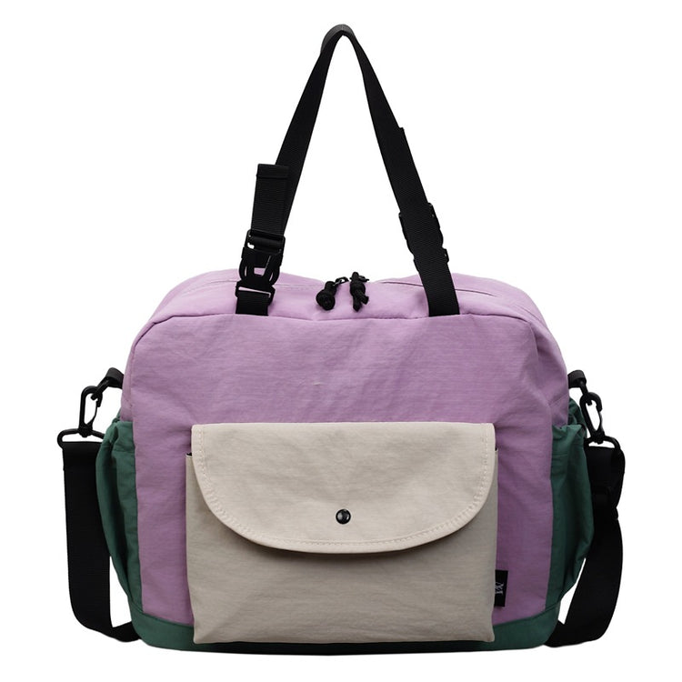 致青春|韓版拼接撞色韓版布包2025新款高級感大容量通勤單肩斜背包「8831-130」25.11-2