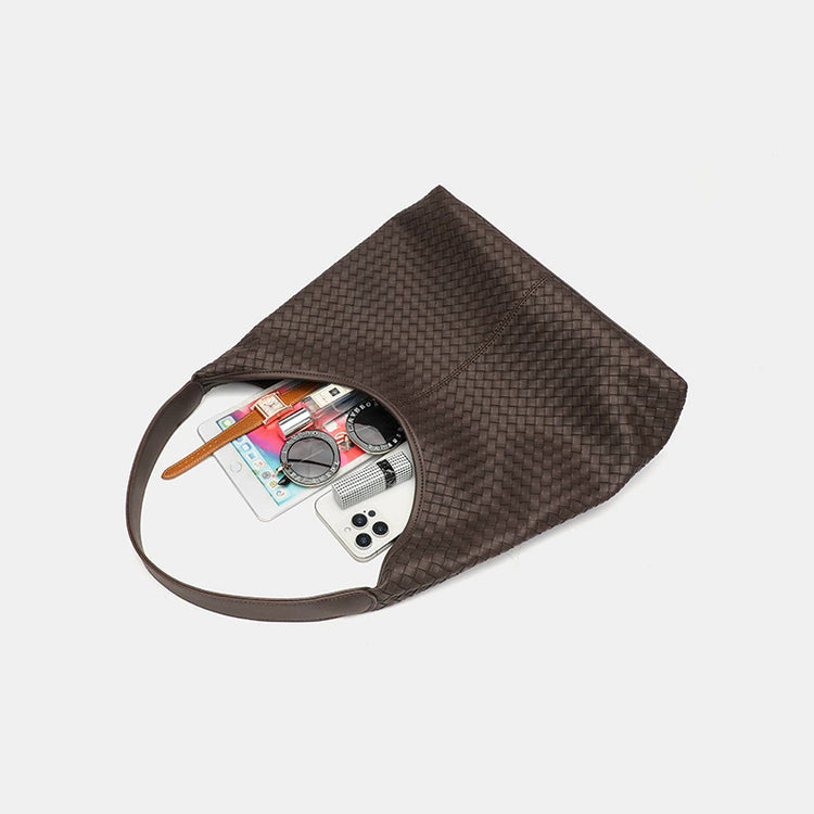 日韓流行|韓國小眾設計慵懶風通勤大容量托特包百搭高級質感黑色氣質單肩包「9631#」25.07-5