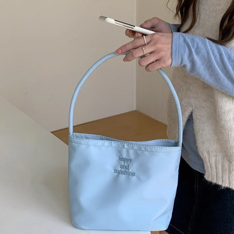 日韓流行|韓國小眾時尚高顏值通勤包刺繡尼龍腋下包休閒百搭包女托特手提包「9339#」24.06-4