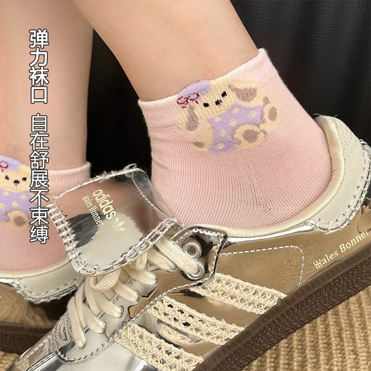 女襪|立體卡通圖案襪子女ins潮學院風彈力短襪棉質親膚吸汗透氣休閒襪「MYH2510」25.04-2