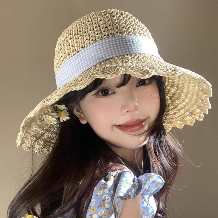 流行帽子|蝴蝶結編織帽子女夏季海邊度假草帽防曬遮陽帽法式防紫外線太陽帽「C5174」25.04-3