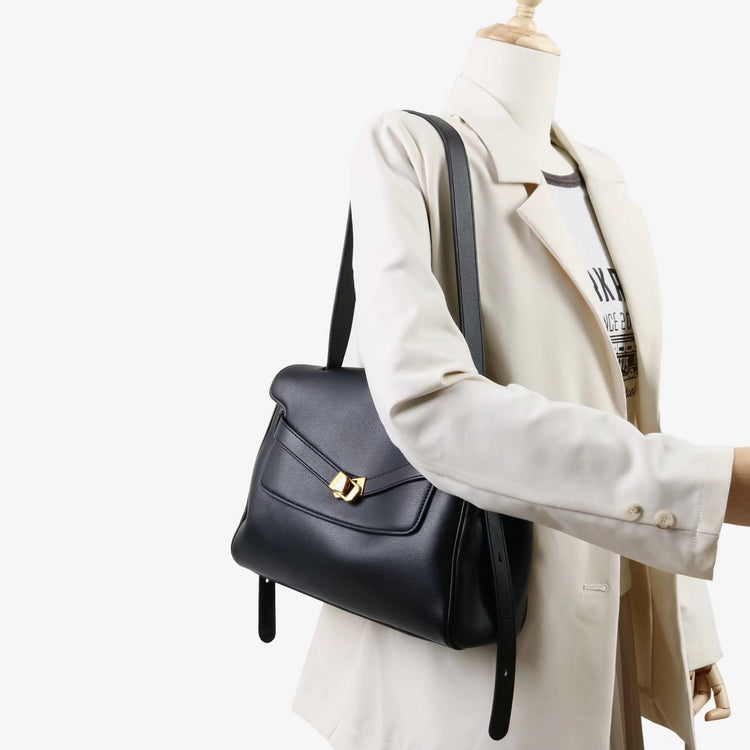 質感真皮|2025新款通勤復古百搭單肩斜背包外出上班公文包女包時尚潮流單肩包「6191L」25.12-1