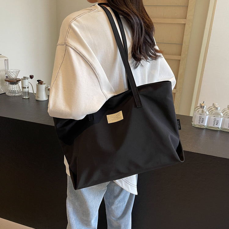 日韓流行|休閒通勤大容量尼龍布包包女士2024新款單肩包輕便手提托特包「5957-123」24.09-3