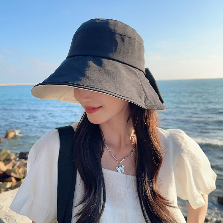 流行帽子|夏季漁夫帽百搭休閒遮陽帽女大檐遮臉顯臉小防曬防紫外線太陽帽子「C2315」24.04-3