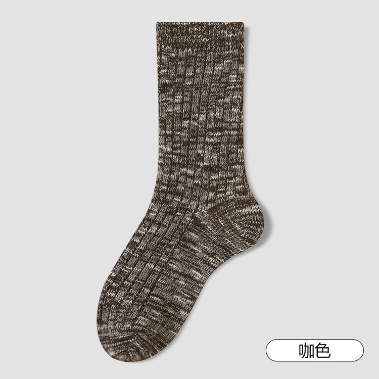 女襪|美利奴羊毛襪子女雙針親膚舒適中筒襪秋冬加厚保暖鎖溫襪子「YG2377」25.09-3