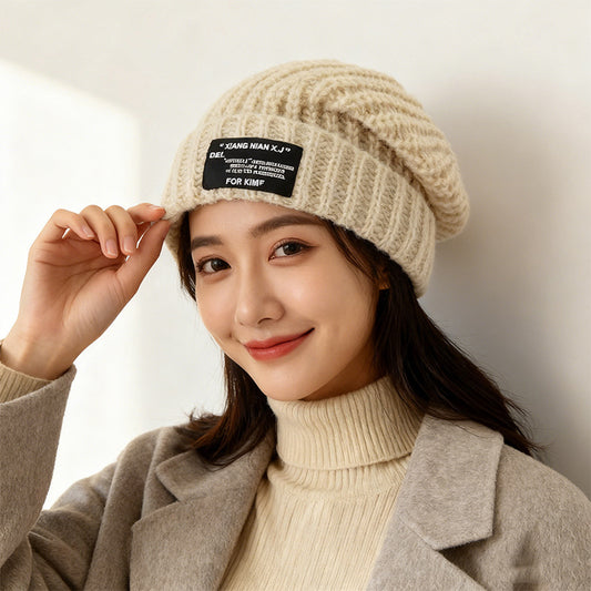 流行帽子|帽子女秋冬季2025新款顯臉小毛線冷帽保暖護耳針織堆堆帽男大頭圍「C1535」25.11-4