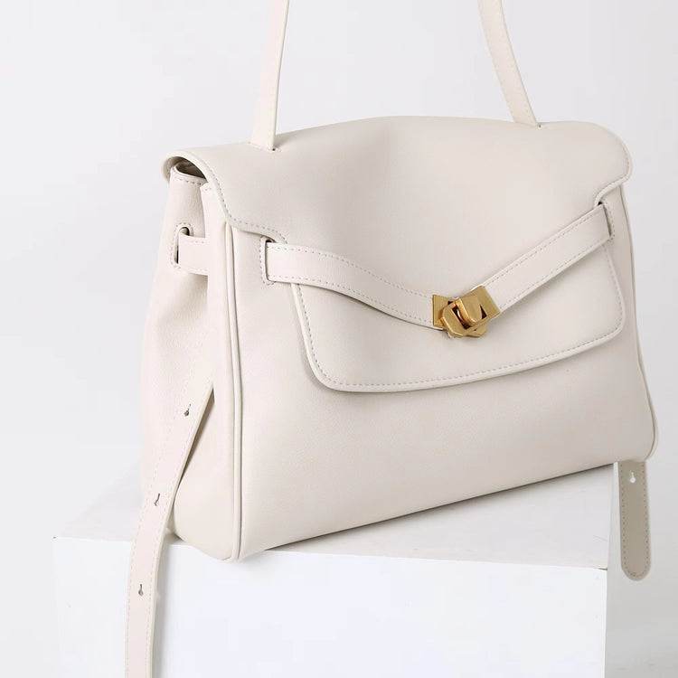 質感真皮|2025新款通勤復古百搭單肩斜背包外出上班公文包女包時尚潮流單肩包「6191L」25.12-1