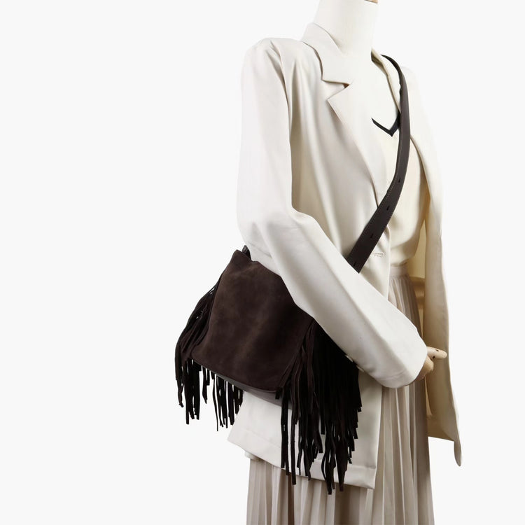 質感真皮|2025全新流蘇磨砂真皮斜背包度假風大容量百搭休閒托特包輕奢「7053」25.09-2