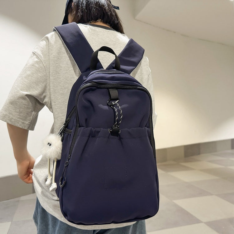 致青春 | 日系純色褶皺尼龍雙肩包男大容量輕便休閒旅行背包女大學生電腦包「1806-127」24.07-1