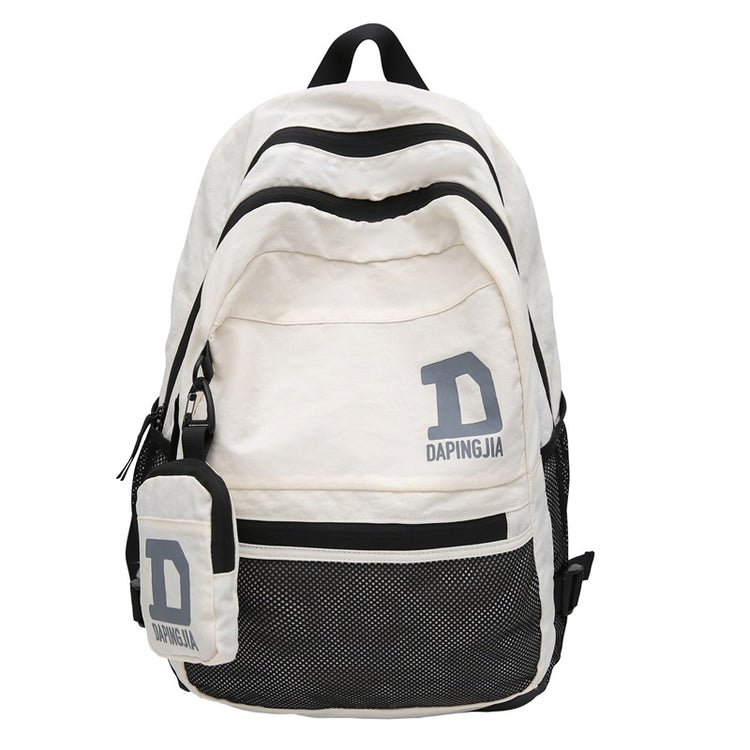 致青春|韓版字母雙肩包尼龍背包旅行包旅行戶外運動包學生背包校園書包附小掛包「2086-133」24.09-1