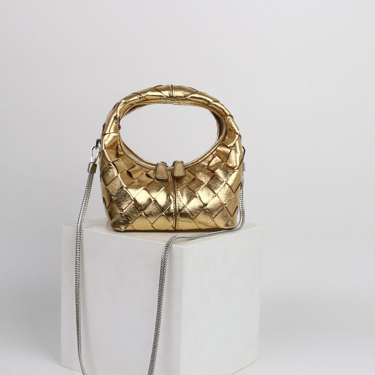 質感真皮|2024新牛皮手腕真皮便當訂製編織女包潮流歐美手柄單肩斜挎包「3328」24.04-4