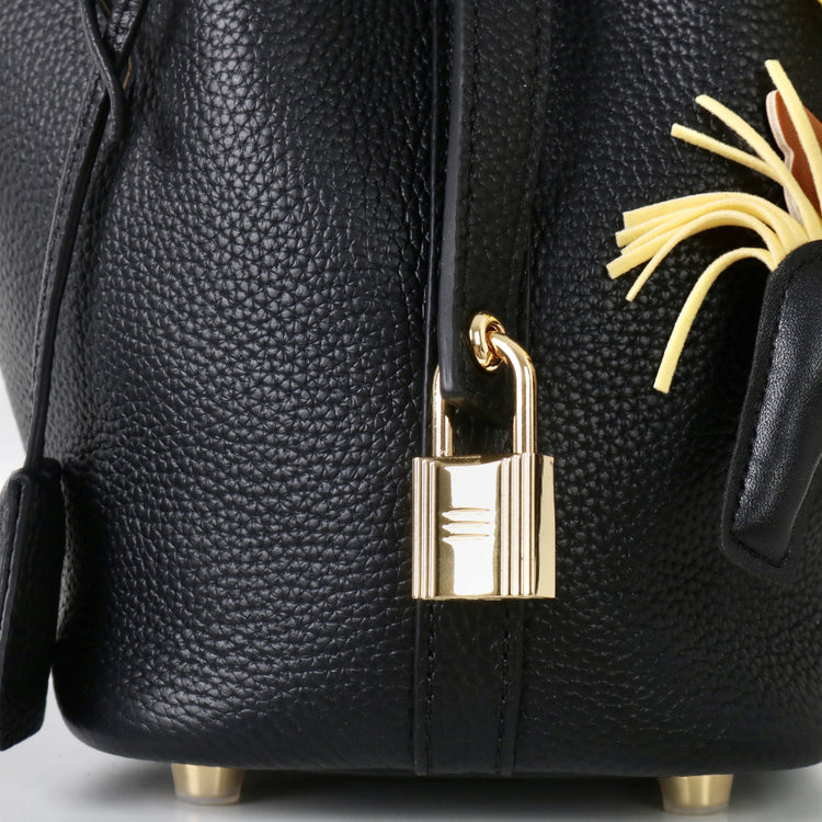 質感真皮|2025年新款時尚軟牛皮水桶包togo頭層牛皮h家菜籃子百搭通勤手提包「80900」25.04-4