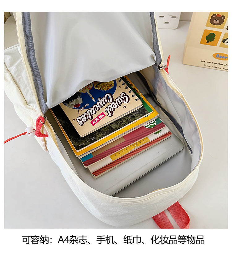 致青春|小清新休閒書包女大學生ins大容量簡約背包國中高中生百搭雙肩包「1018-125」25.09-2