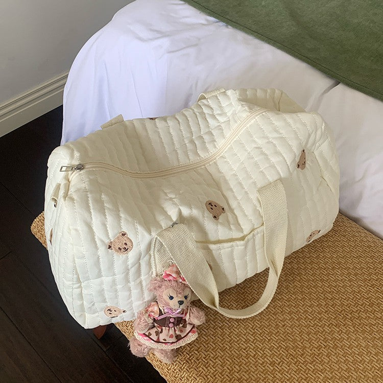 日韓流行 | 韓國ins新款刺繡媽咪包大容量外出收納包手提母嬰帶娃輕便旅行袋「J9017」25.07-3