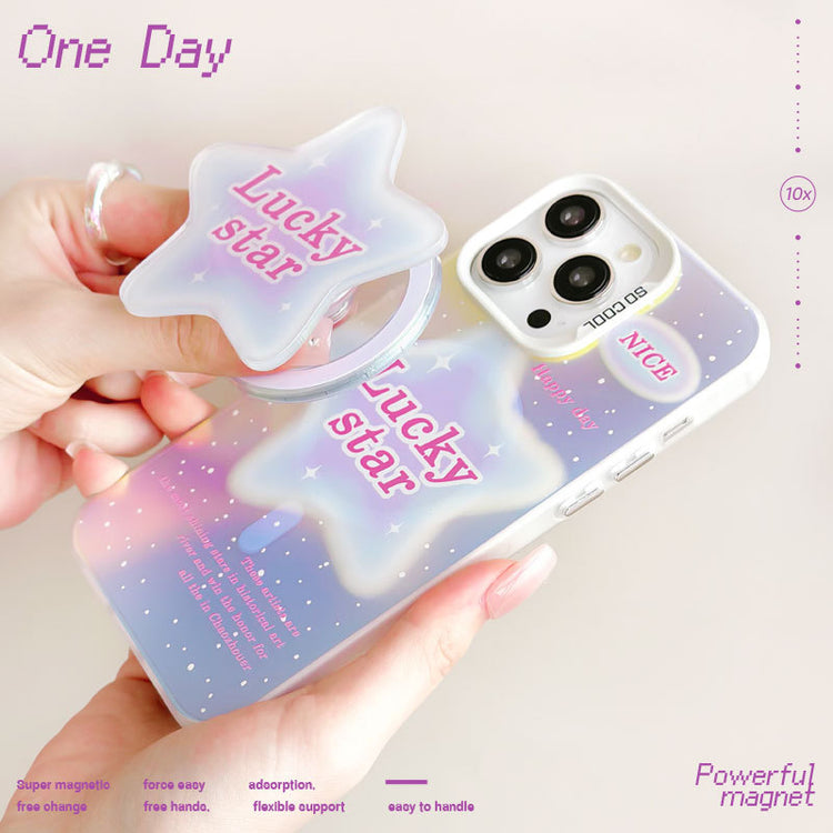 手機殼|磁吸磨砂鐳射iPhone15蘋果13手機殼14適用華為P70支架mate60「WYB0830」24.07