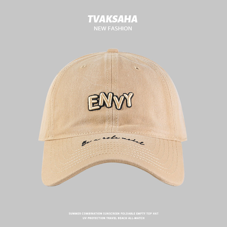 流行帽子|2024新款做舊立體刺繡純色百搭寬檐遮臉防曬棒球帽戶外出遊帽子女「C4269」24.08-2