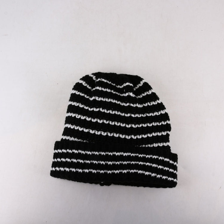 流行帽子|秋冬季保暖防寒帽子百搭純色拼色條紋針織帽韓版顯臉小毛線帽冷帽「C3340」24.11-4