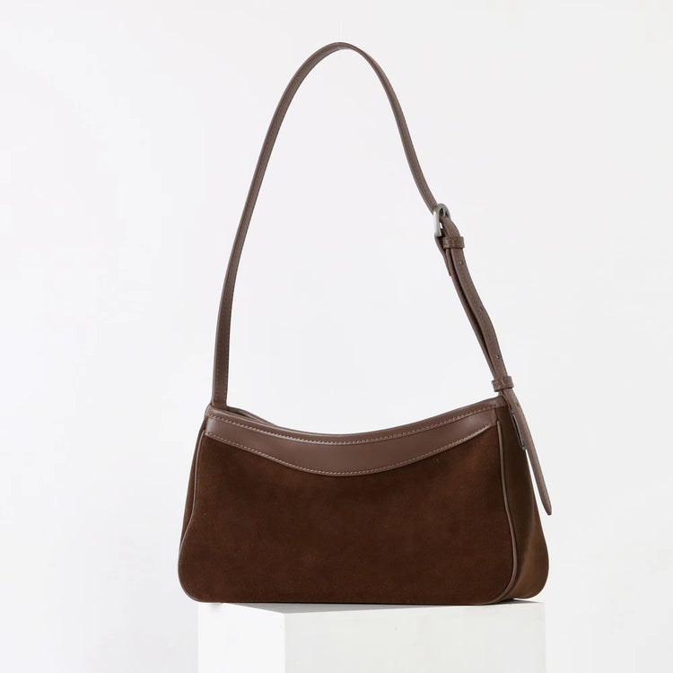 質感真皮|2025新款磨砂美拉德復古百搭韓版單肩斜背包小眾設計休閒托特包包「6179」25.09-3