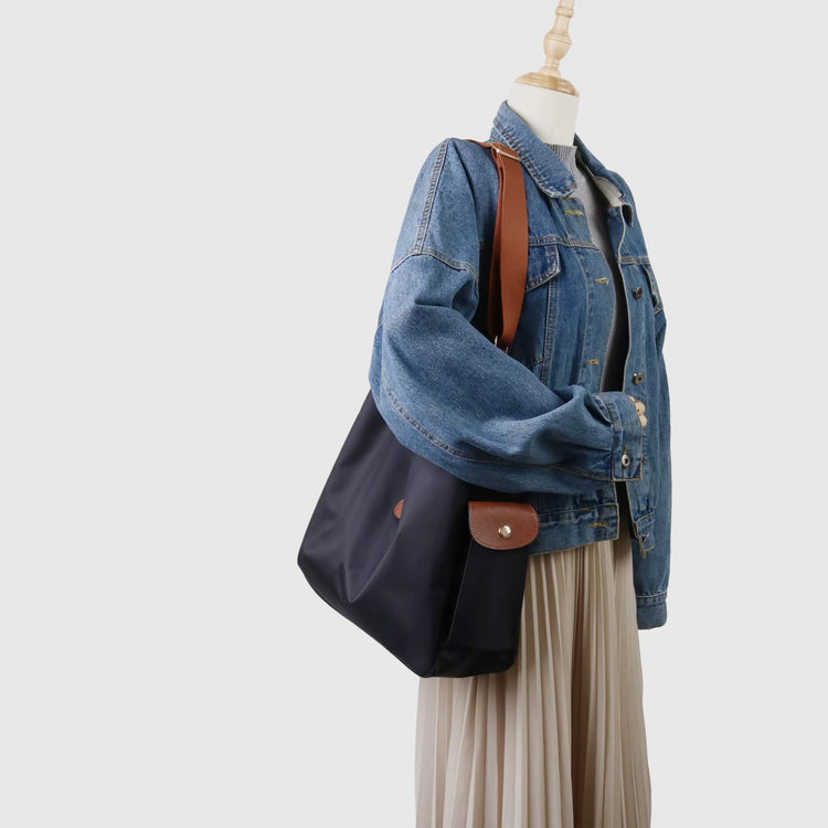 質感真皮|王菲同款2025新款大容量牛津布頭層牛皮托特包高級感通勤斜背包「3789」25.03-1