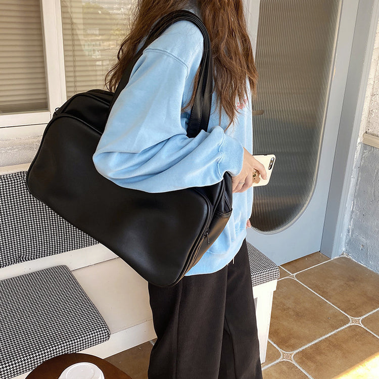 日韓流行|大容量托特包女短途出差旅行單肩大包2024秋冬新款韓版行李包袋「A8330」24.10-2