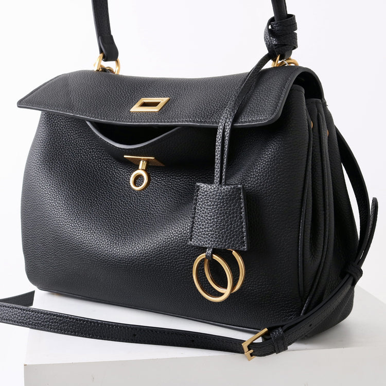 質感真皮|2025新款togo牛皮B家同款鬆弛感大小號真皮鎖扣手提包單肩斜挎包「X5133 D5134」25.12-1