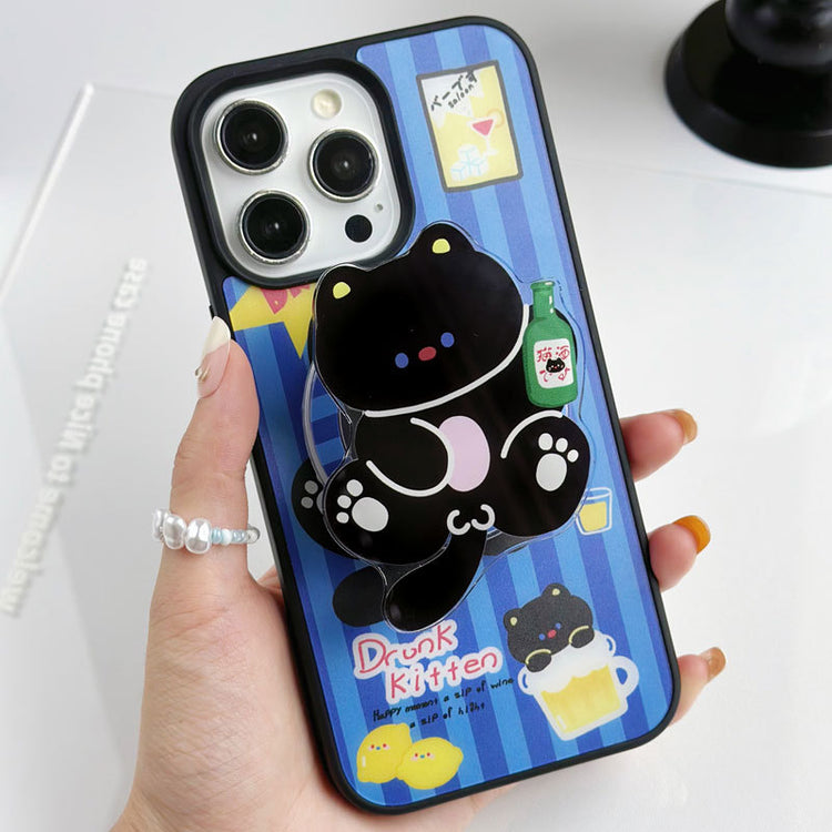 手機殼|蘋果16手機殼iPhone15磁吸磨砂黑框殼12適用14Promax磁吸支架「LR0966」24.10-1