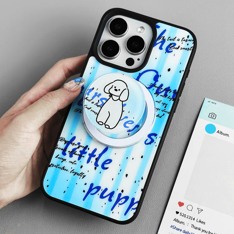 手機殼|iPhone15磁吸磨砂黑框殼14Promax磁吸支架適用12蘋果16手機殼「LR1230」24.12-2