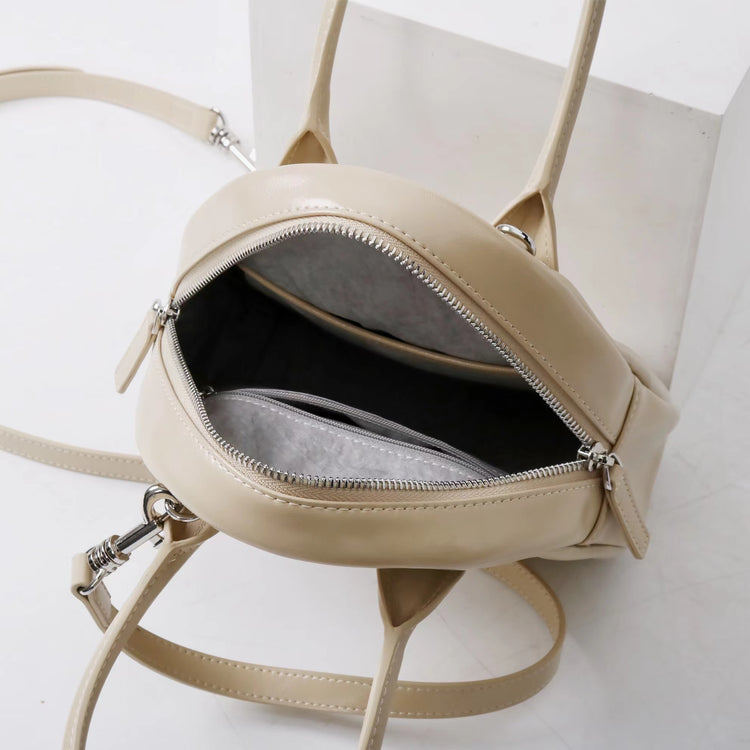 質感真皮|2025新款優質油蠟皮日式小眾貝殼包純日韓風手提單肩斜挎包女百搭「2532」25.02-2