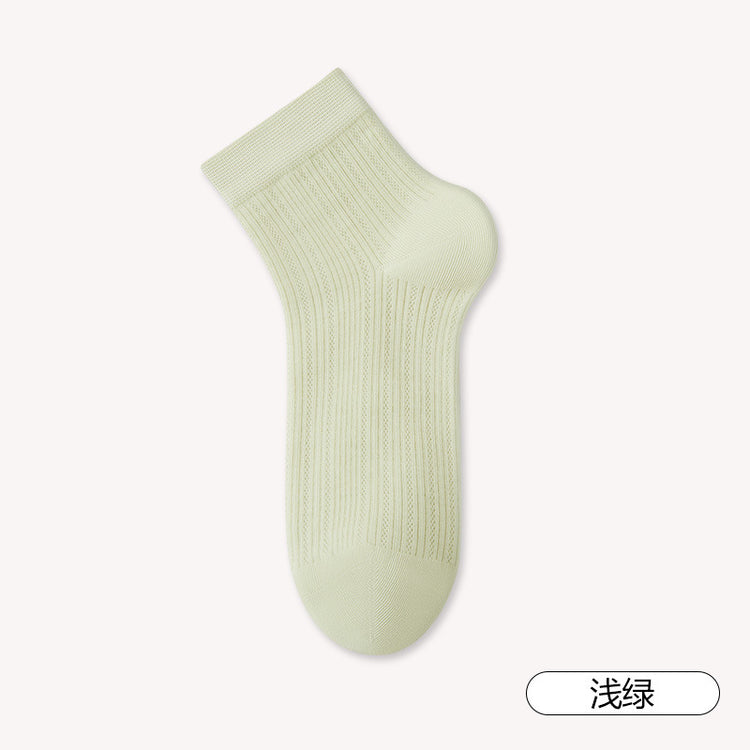 女襪|白色襪子女棉質耐磨抗起球彈力無骨短襪吸汗網眼透氣襪子批發「MI25813」25.05-2