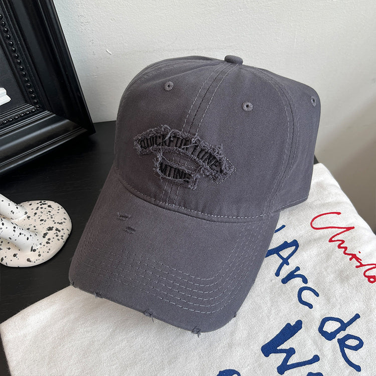 流行帽子|春季新款棒球帽破洞寬檐軟頂遮陽帽夏季戶外顯臉小韓系百搭鴨舌帽「C4886」24.12-5