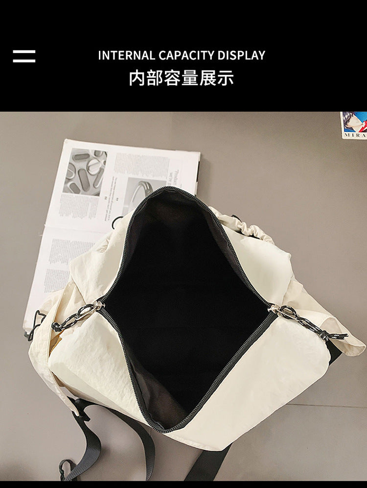 致青春|日系ins新款高顏值潮酷工裝風多口袋托特包情侶輕便大容量斜挎包「695-123」25.10-1