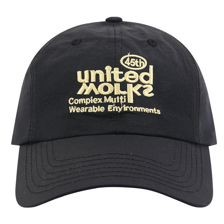 流行帽子|韓版字母刺繡黃色棒球帽子女春夏季大頭圍顯臉小速乾遮陽鴨舌帽男「C4969」25.03-3