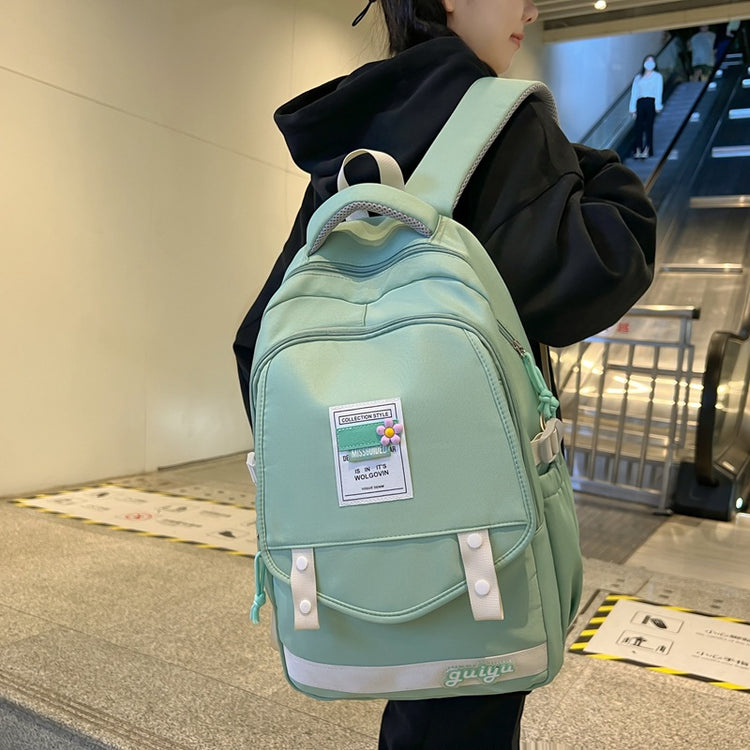 致青春|大容量書包國中女生高中生日系學院風ins雙肩包秋冬可愛背包「8513-380」24.03-1