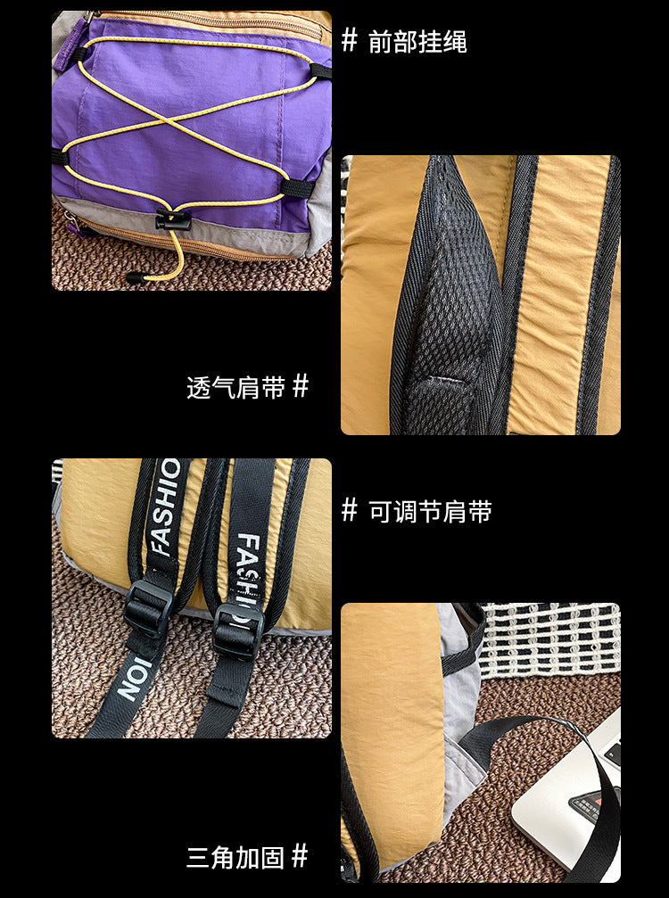 致青春|旅遊輕便小背包女2024新款戶外登山包超輕防細雨尼龍休閒小書包男「8019-128」24.10-1