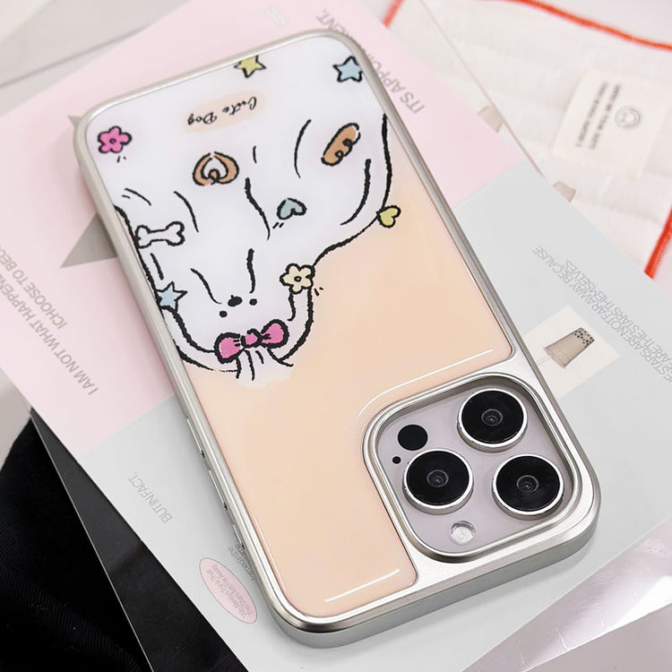 手機殼|iPhone電鍍銀邊滴膠手機殼16/1515plus適用iPhone12Pro可愛1「LR1551」25.04-1