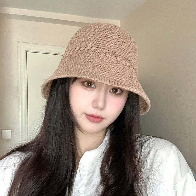 流行帽子|水桶草帽夏季沙灘出行百搭遮陽帽顯臉小遮陽時尚太陽帽沙灘防曬帽「C3895」24.04-5