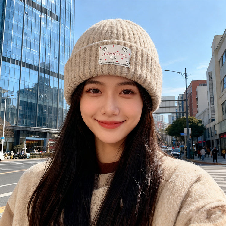 流行帽子|韓系大頭圍帽子女秋冬加厚保暖針織帽顯臉小護耳毛線帽男包頭冷帽「C5753」25.11-1