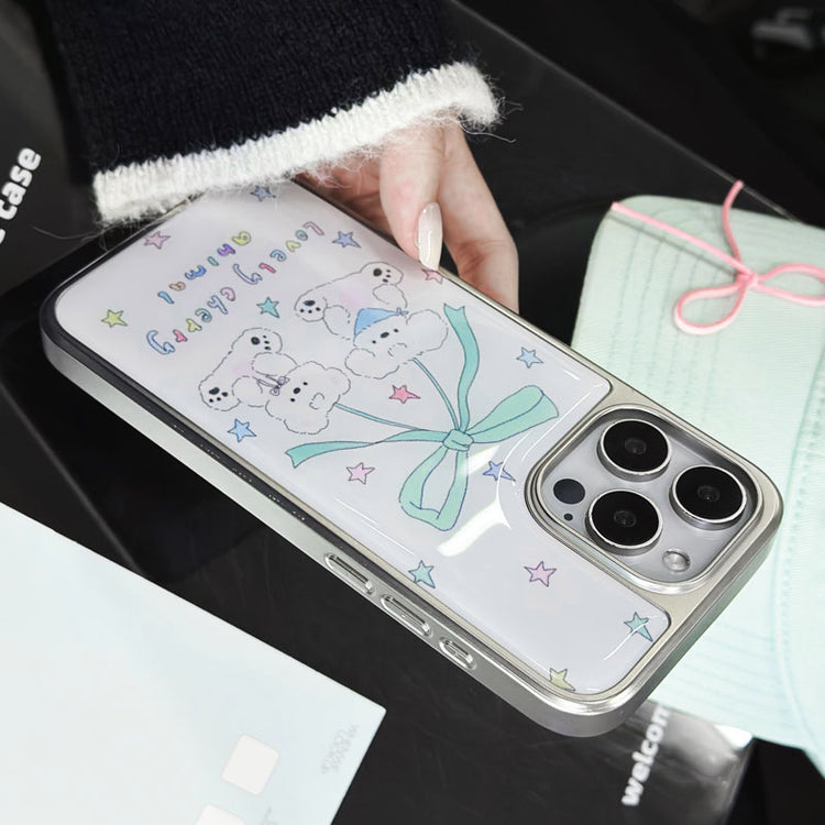 手機殼|蘋果15ProMax手機殼16plus電鍍銀邊滴膠適用iPhone14Pro高級「LR1572」25.04-4