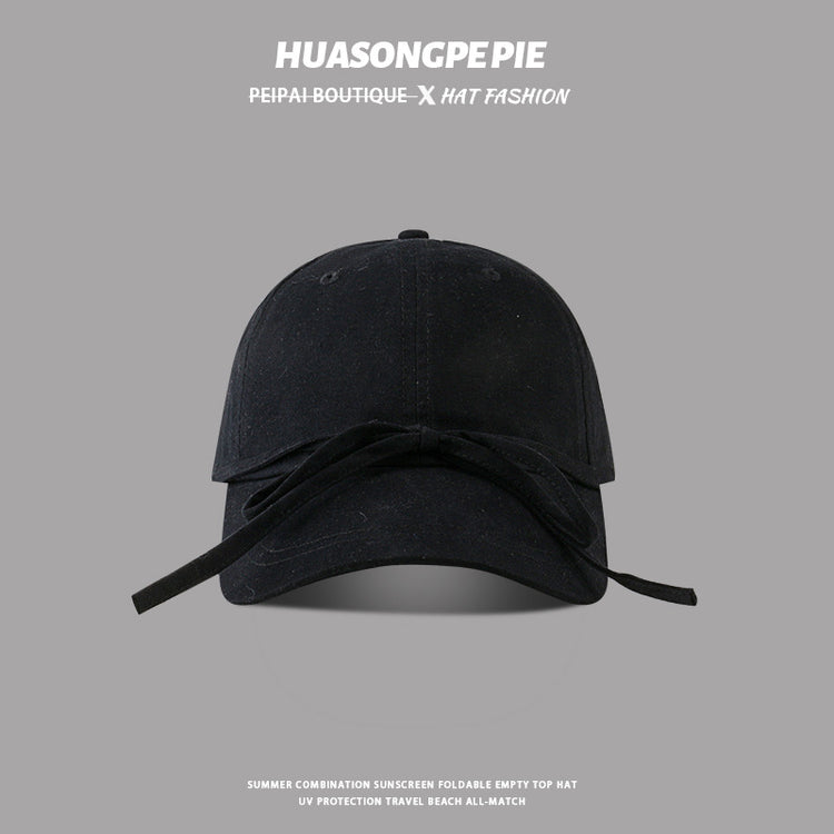 流行帽子|蝴蝶結鴨舌帽女顯臉小網紅時尚棒球帽甜美防曬帽子學生百搭太陽帽「C3730」24.03-2