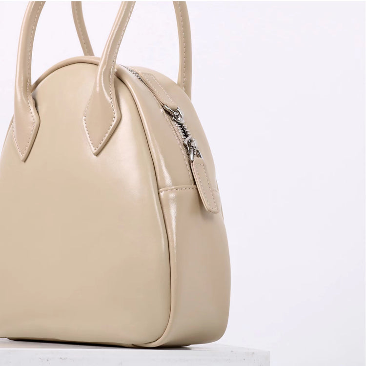 質感真皮|2025新款優質油蠟皮日式小眾貝殼包純日韓風手提單肩斜挎包女百搭「2532」25.02-2