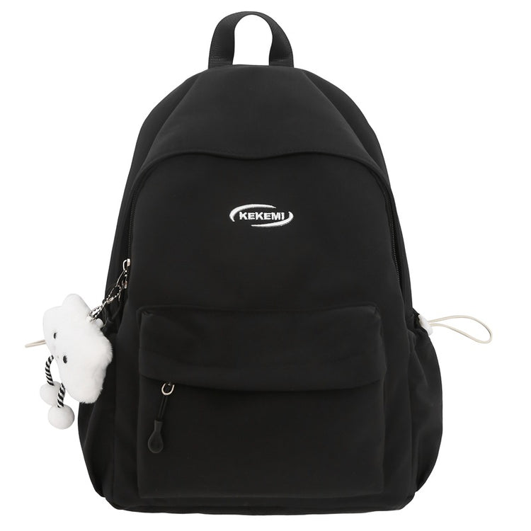 致青春|跨境簡約雙肩包少女森系純色百搭背包大容量質感初高大學生書包「9091-127」24.12-3