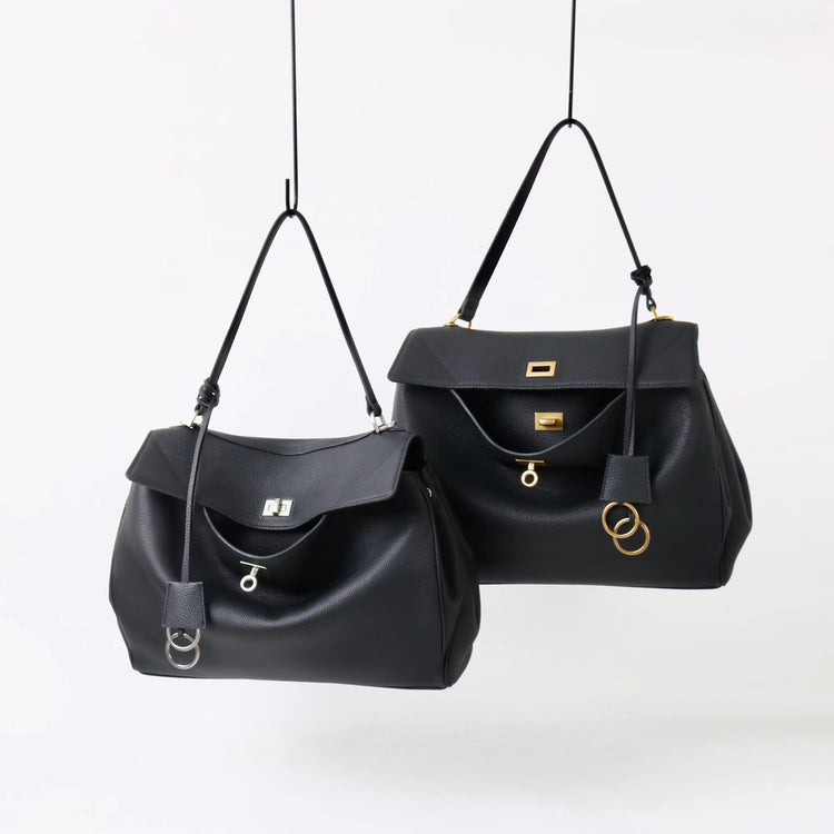 質感真皮|2025新款togo牛皮B家同款鬆弛感大小號真皮鎖扣手提包單肩斜挎包「X5133 D5134」25.12-1