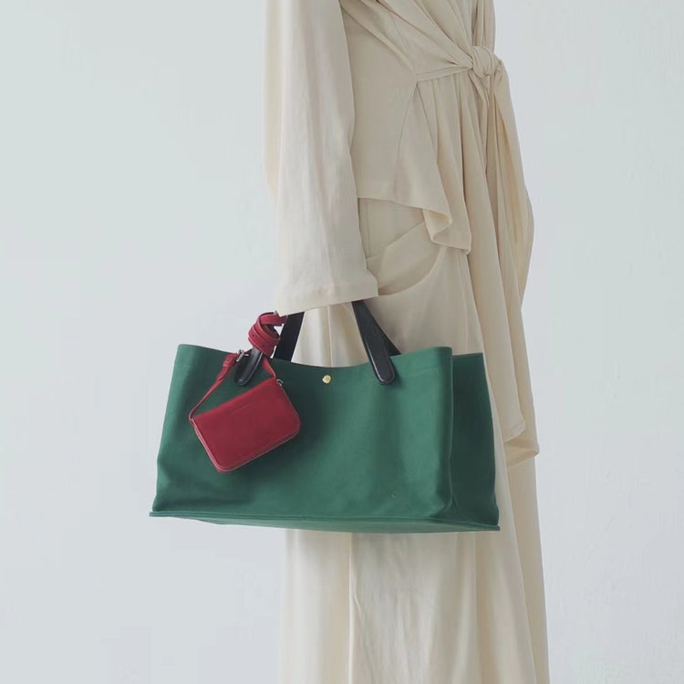 質感真皮|2024年新韓版托特包女頭層牛皮大容量高級感復古通勤包法式小眾包「3725」24.07-5